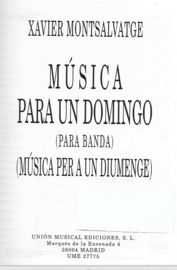 M�sica per a un diumenge